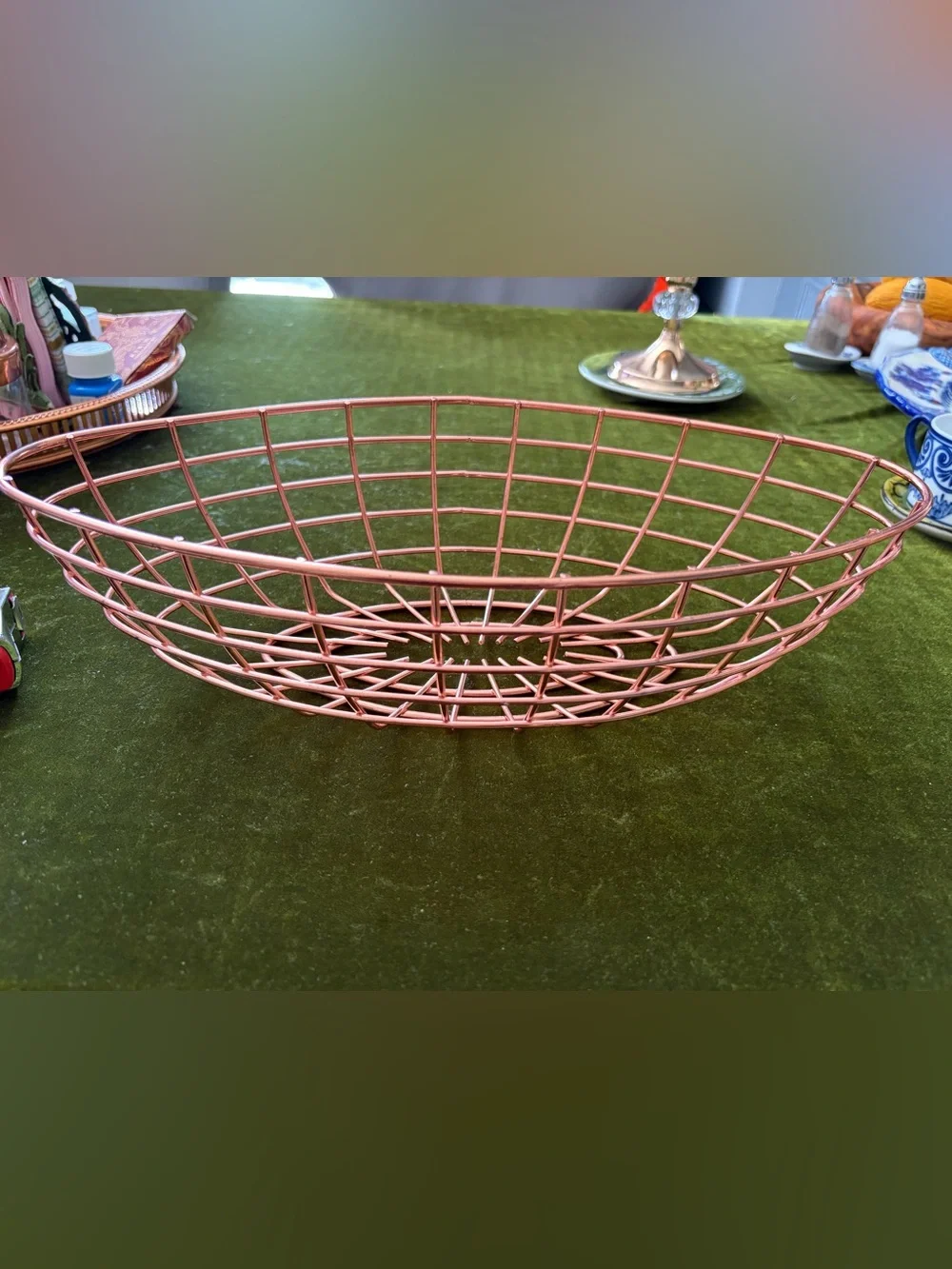 Copper finish Wire Fruit Bowl Basket - Decorative Home Accent